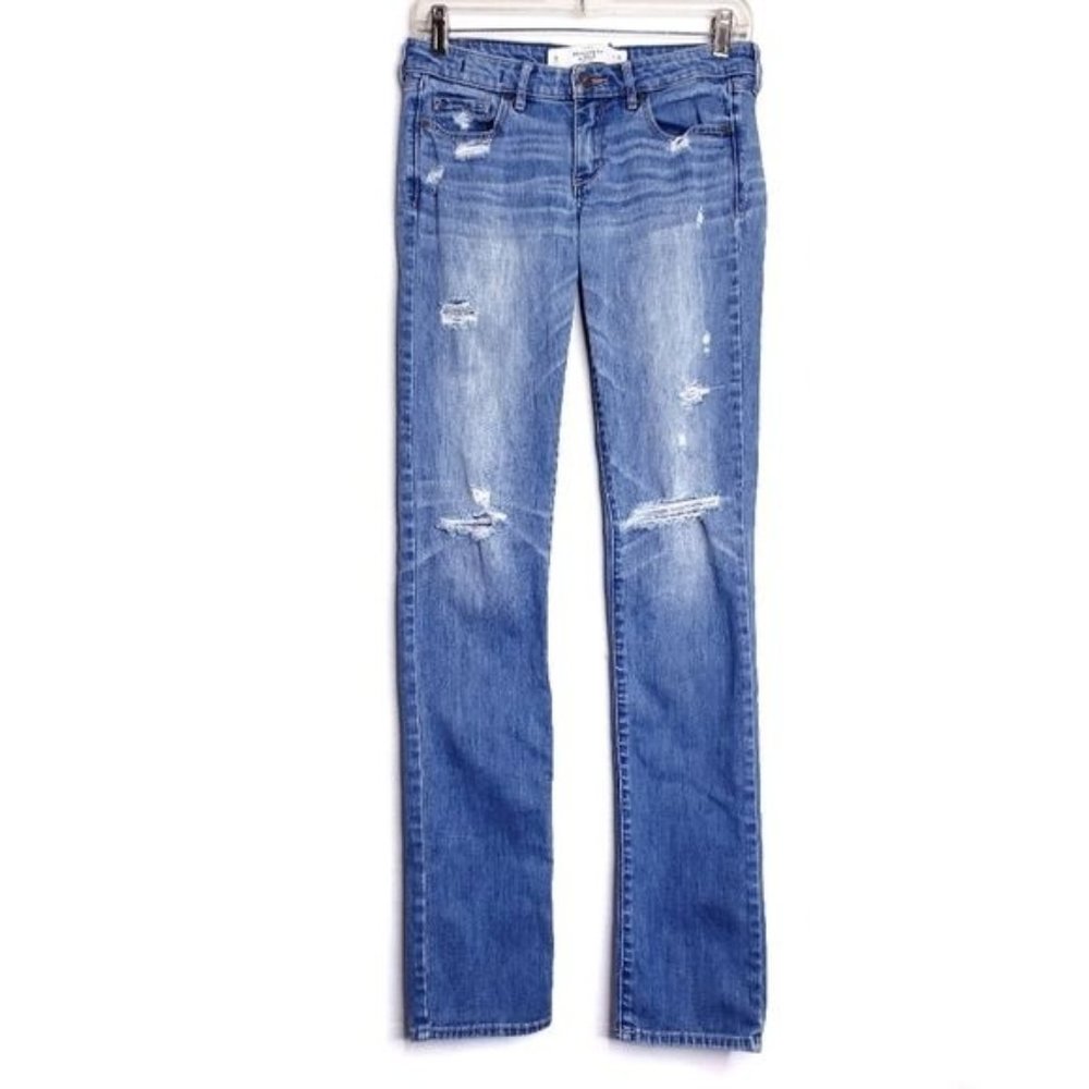 Abercrombie & Fitch Low Rise Distressed Ripped Skinny Jeans Women's Size 2 Long
